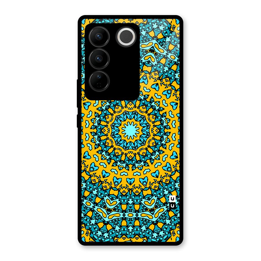 Digital Mandala Art Glass Back Case for Vivo V27 Pro