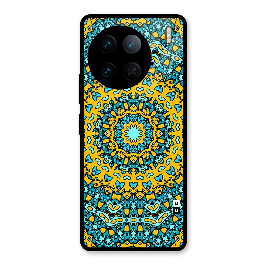 Digital Mandala Art Glass Back Case for Vivo X90 Pro
