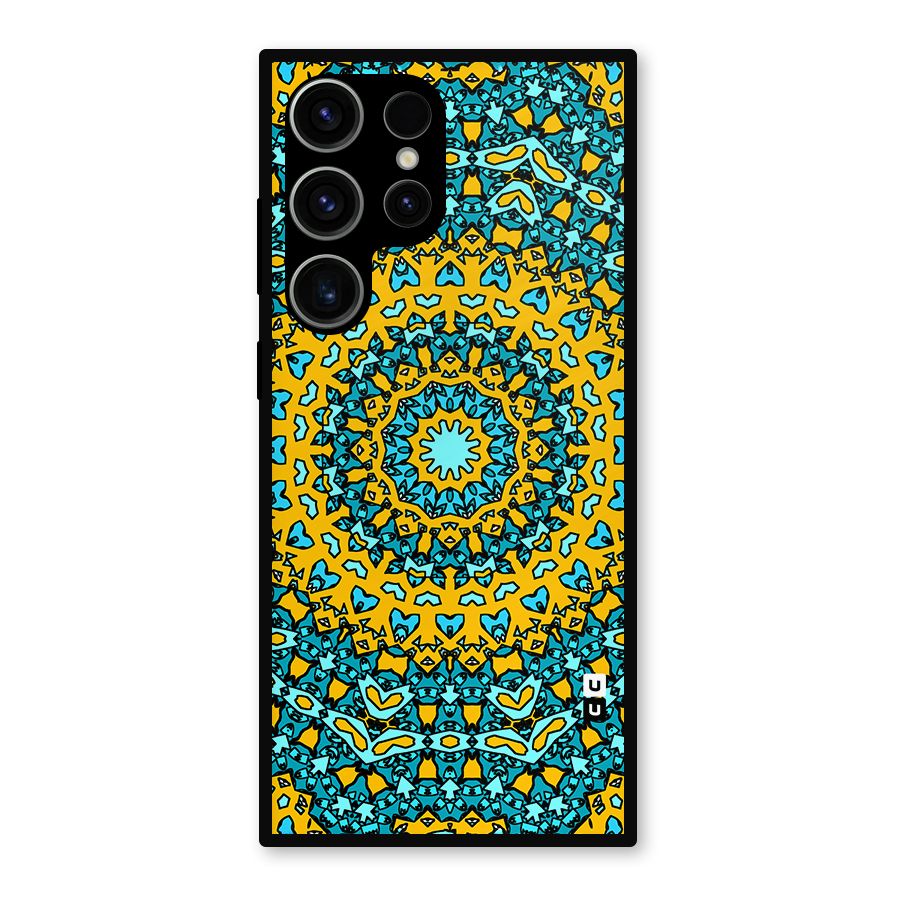 Digital Mandala Art Metal Back Case for Galaxy S23 Ultra