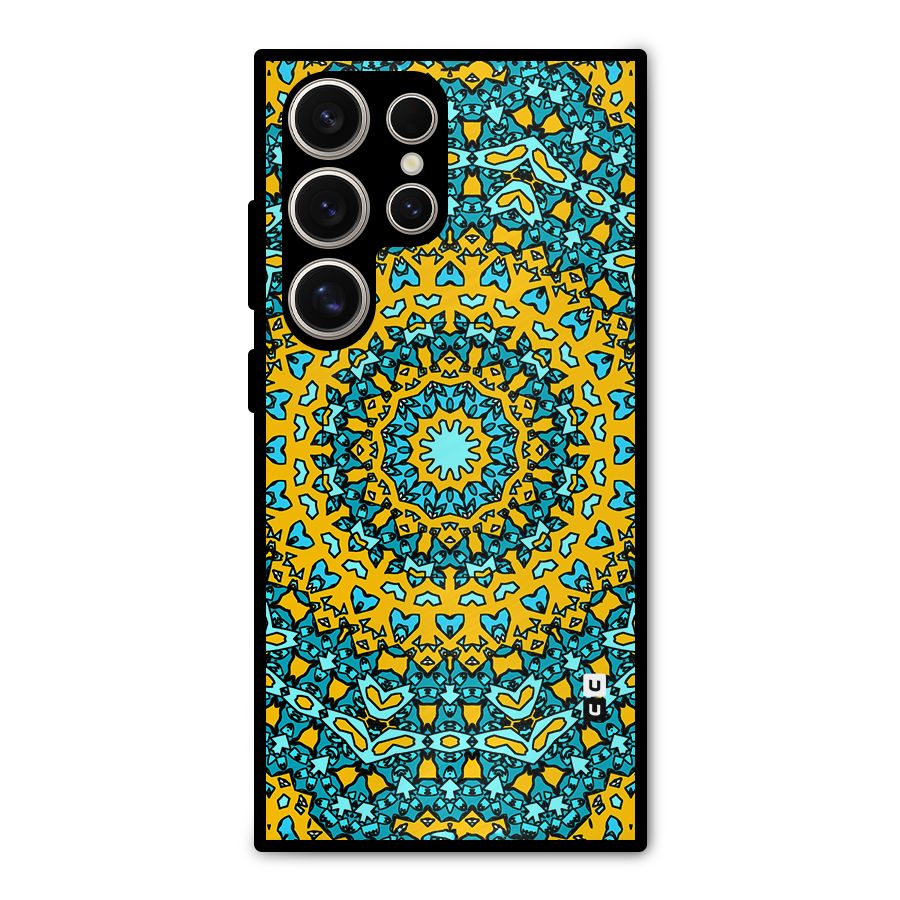 Digital Mandala Art Metal Back Case for Galaxy S24 Ultra