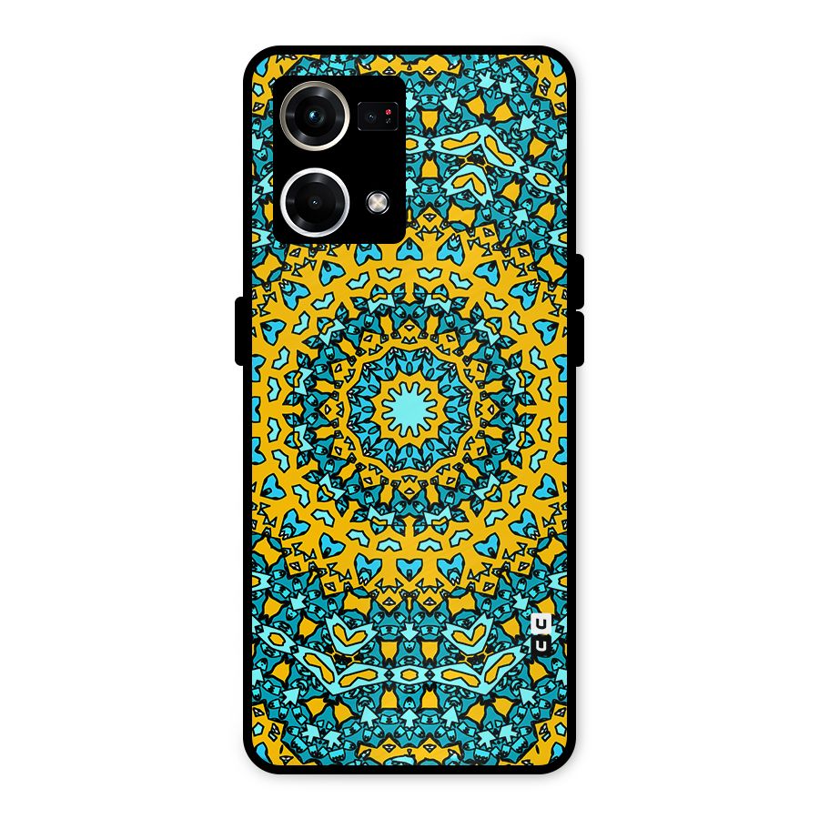 Digital Mandala Art Metal Back Case for Oppo F21 Pro 4G