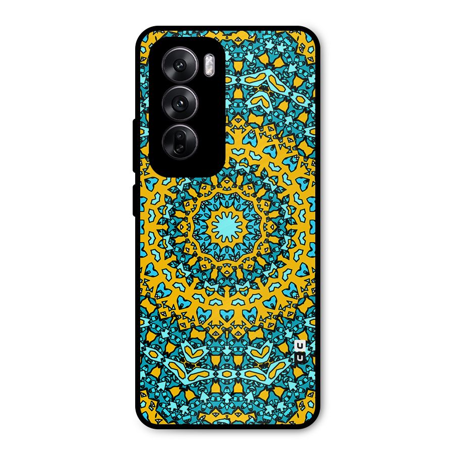 Digital Mandala Art Metal Back Case for Oppo Reno12