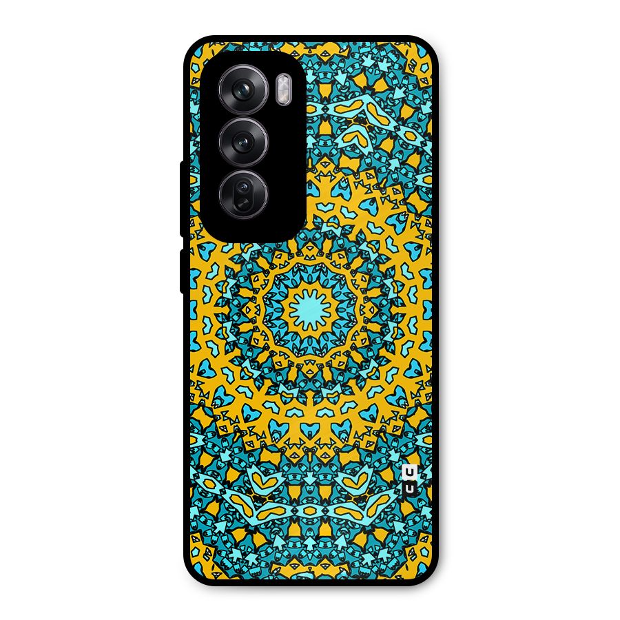 Digital Mandala Art Metal Back Case for Oppo Reno12 Pro