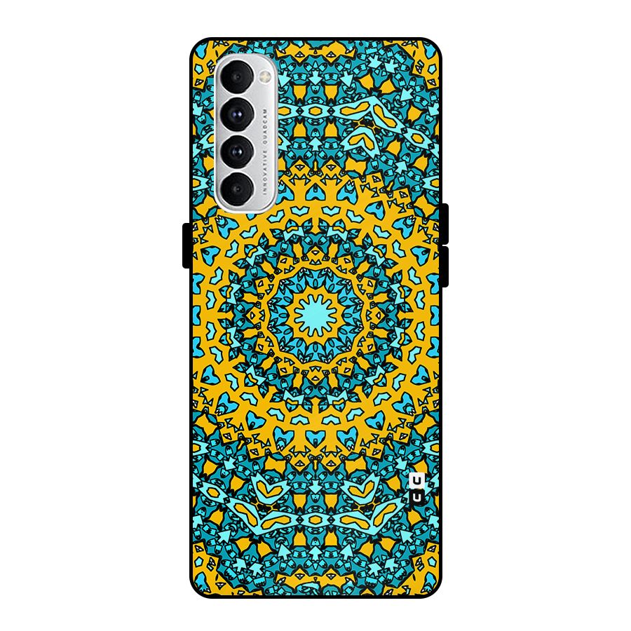 Digital Mandala Art Metal Back Case for Oppo Reno4 Pro