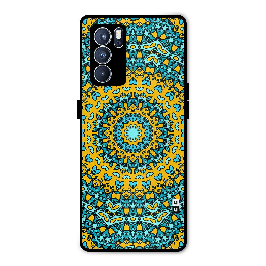 Digital Mandala Art Metal Back Case for Oppo Reno6 Pro 5G