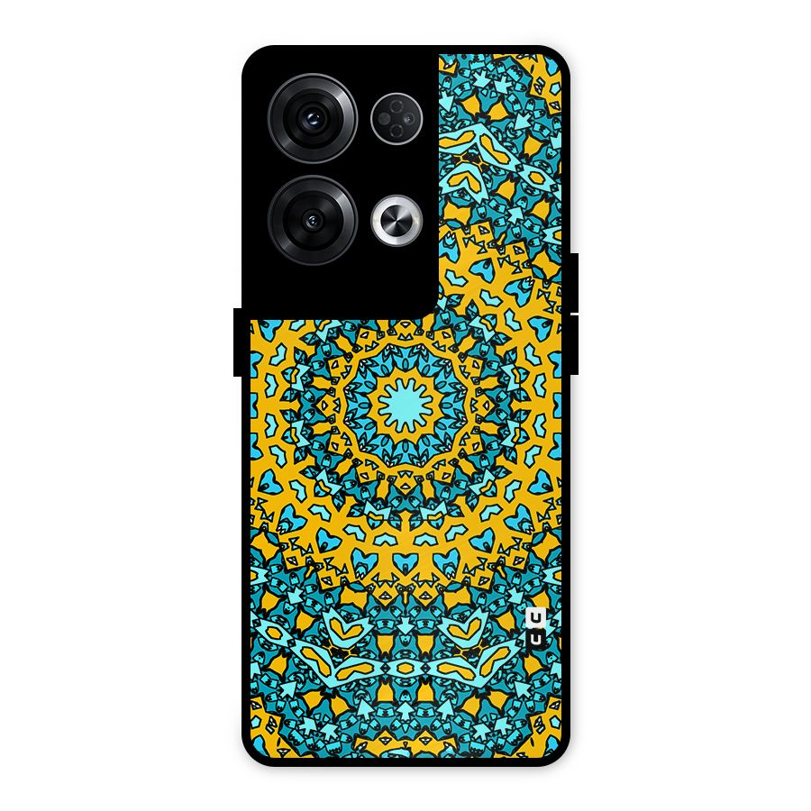 Digital Mandala Art Metal Back Case for Oppo Reno8 Pro 5G