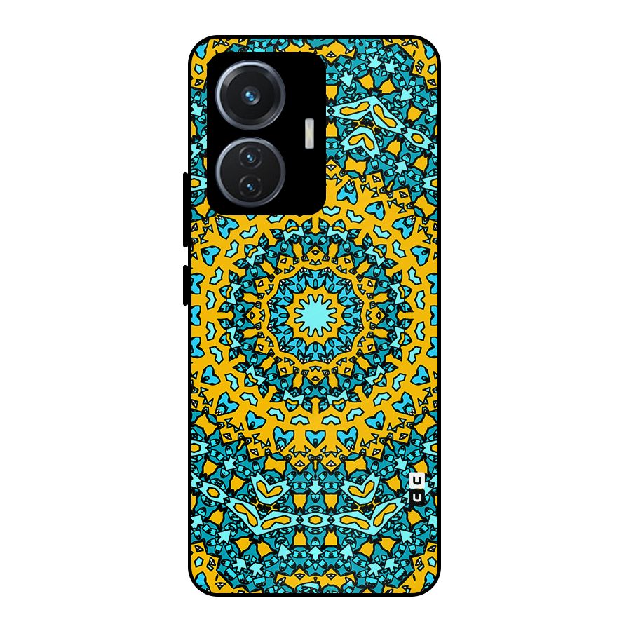 Digital Mandala Art Metal Back Case for Vivo T1 44W