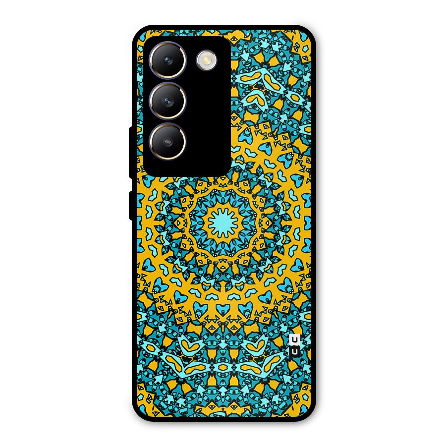 Digital Mandala Art Metal Back Case for Vivo T3 5G