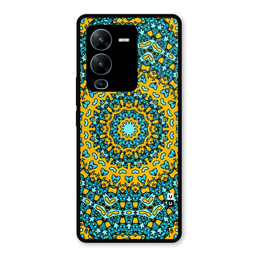 Digital Mandala Art Metal Back Case for Vivo V25 Pro
