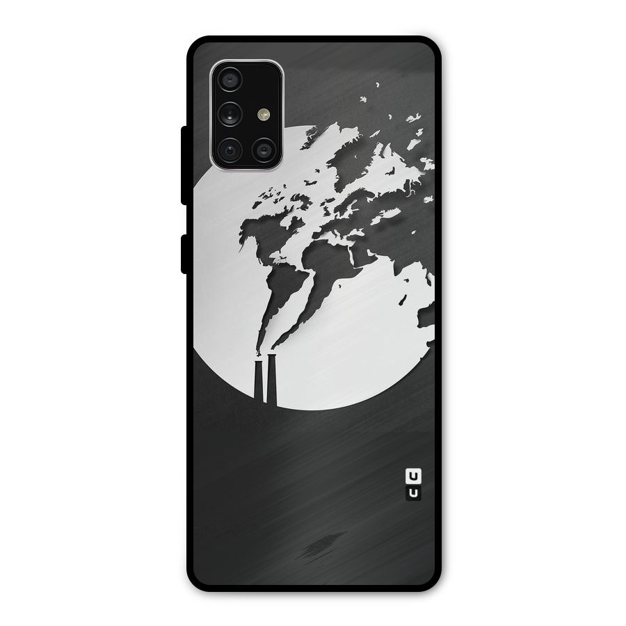 Disorted Design Black Metal Back Case for Galaxy A71