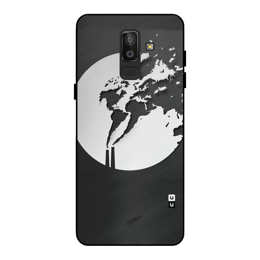 Disorted Design Black Metal Back Case for Galaxy J8