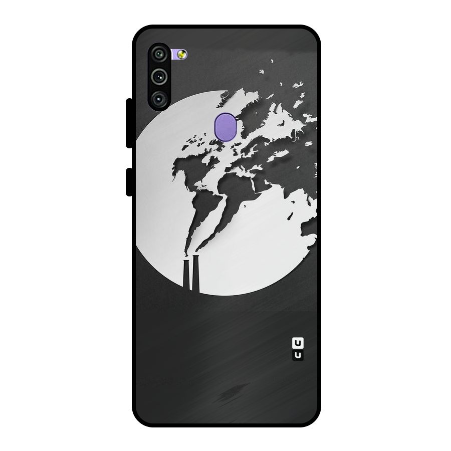 Disorted Design Black Metal Back Case for Galaxy M11