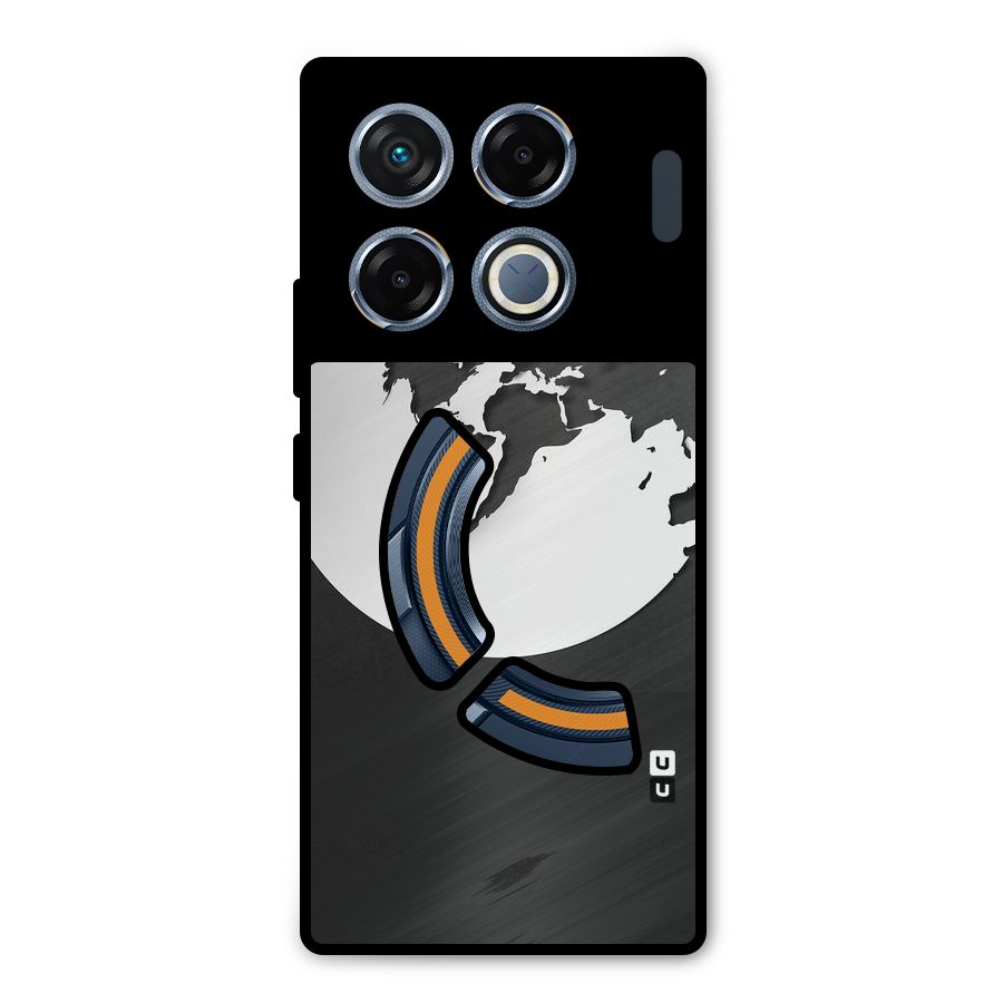 Disorted Design Black Metal Back Case for Infinix GT 20 Pro