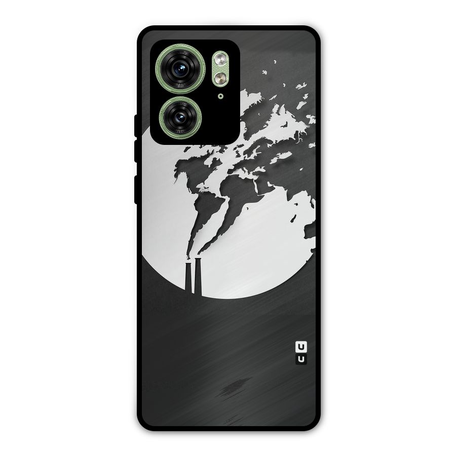 Disorted Design Black Metal Back Case for Motorola Edge 40 5G