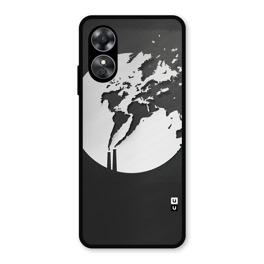Disorted Design Black Metal Back Case for Oppo A17