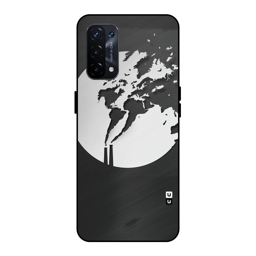 Disorted Design Black Metal Back Case for Oppo A74 5G