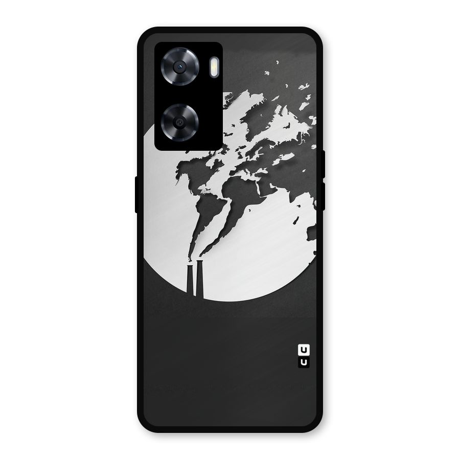 Disorted Design Black Metal Back Case for Oppo A77