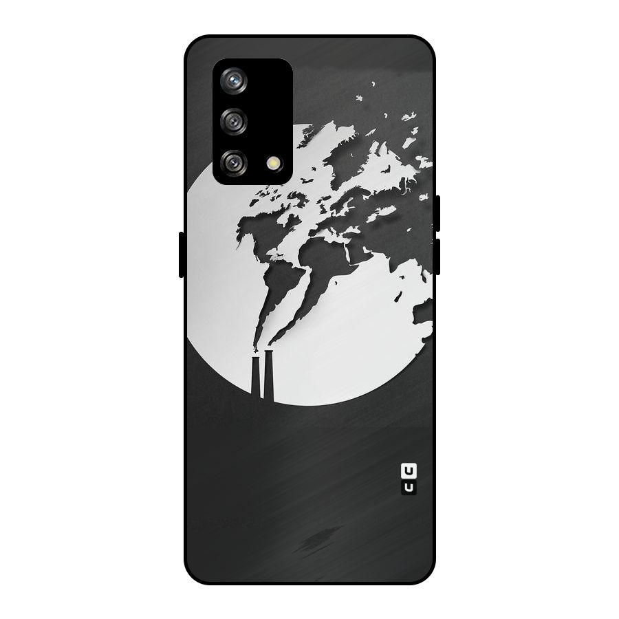 Disorted Design Black Metal Back Case for Oppo F19