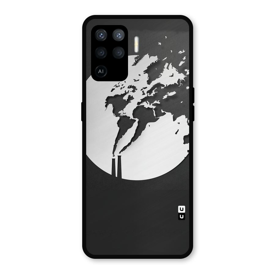 Disorted Design Black Metal Back Case for Oppo F19 Pro