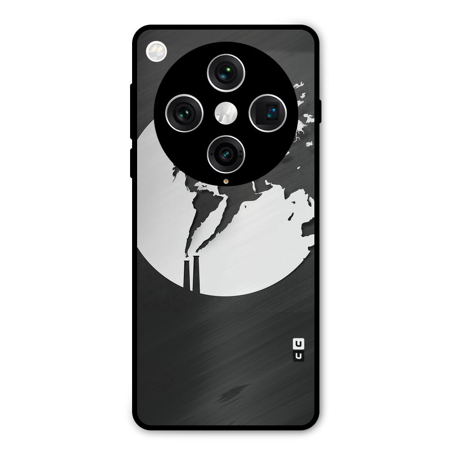 Disorted Design Black Metal Back Case for Oppo Find X8 Pro