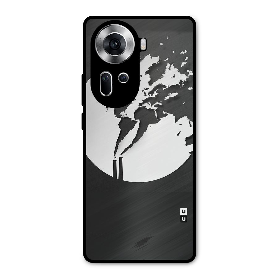 Disorted Design Black Metal Back Case for Oppo Reno11 5G