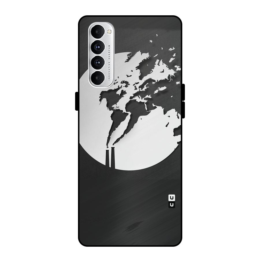 Disorted Design Black Metal Back Case for Oppo Reno4 Pro