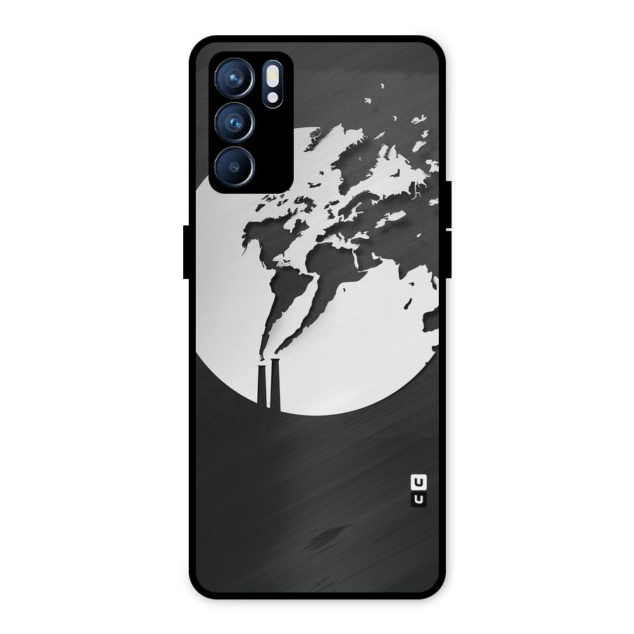 Disorted Design Black Metal Back Case for Oppo Reno6 5G