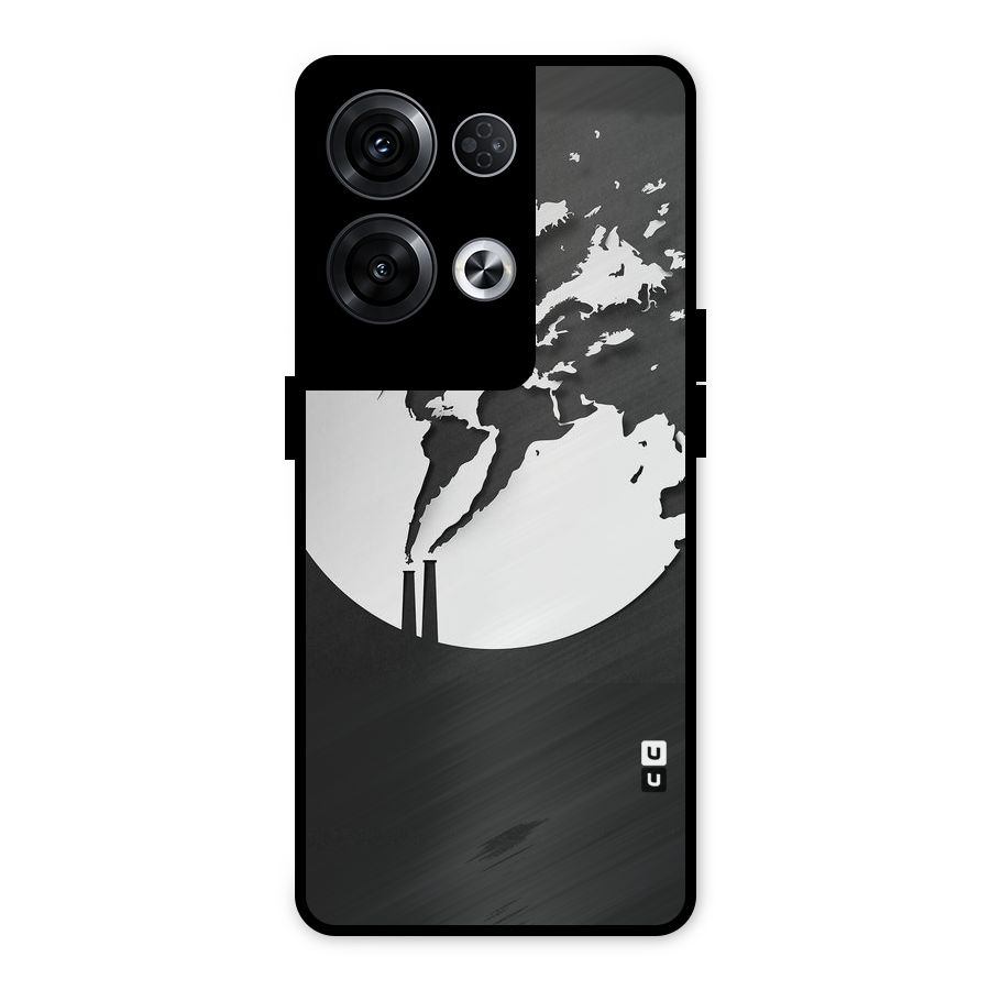 Disorted Design Black Metal Back Case for Oppo Reno8 Pro 5G