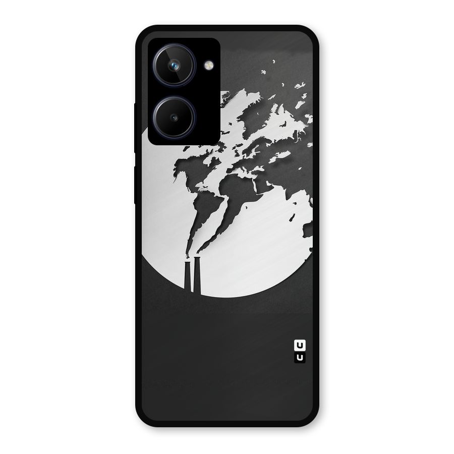 Disorted Design Black Metal Back Case for Realme 10