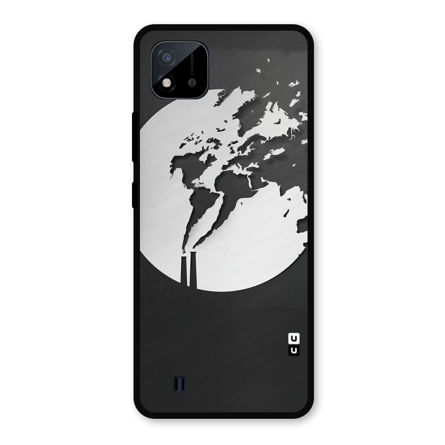 Disorted Design Black Metal Back Case for Realme C11 2021