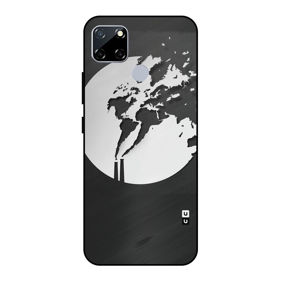 Disorted Design Black Metal Back Case for Realme Narzo 20