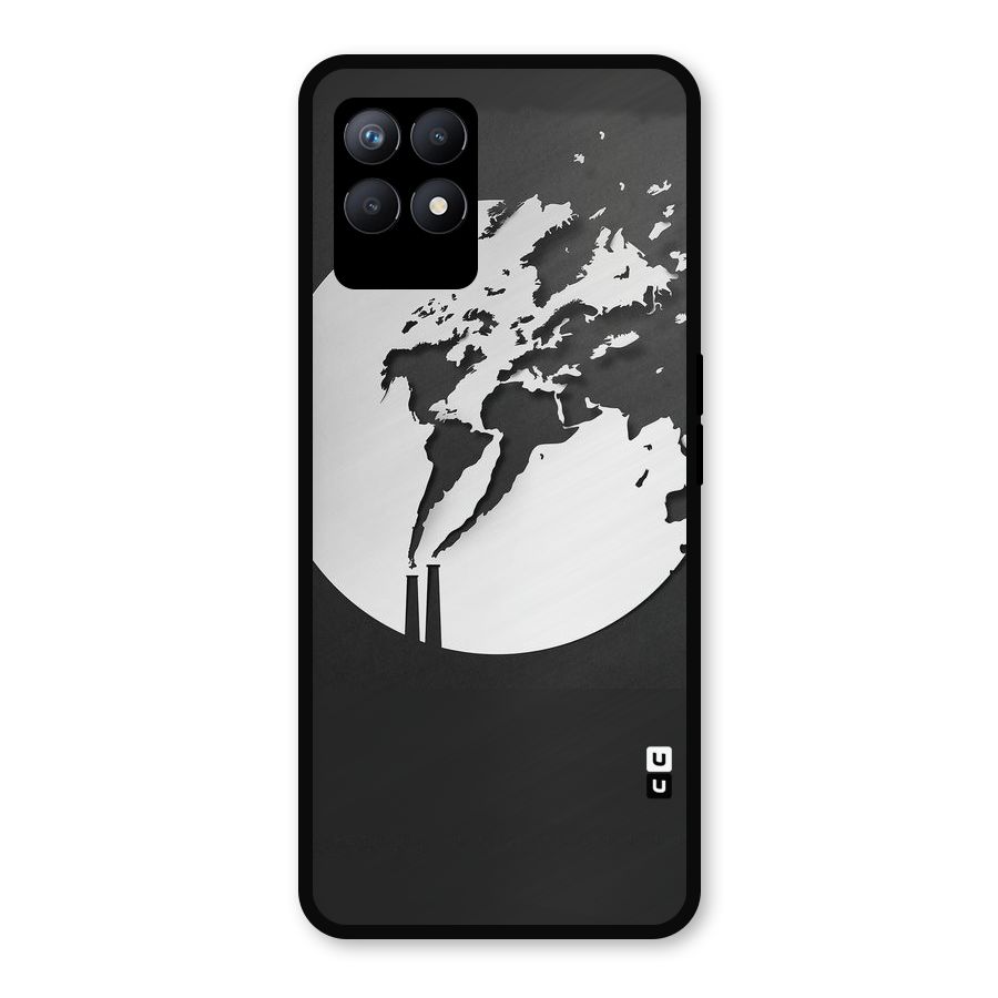 Disorted Design Black Metal Back Case for Realme Narzo 50