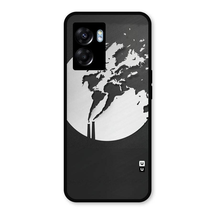 Disorted Design Black Metal Back Case for Realme Narzo 50 5G