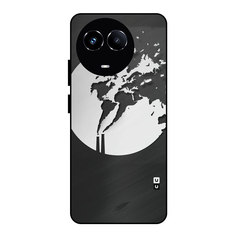 Disorted Design Black Metal Back Case for Realme Narzo 60X