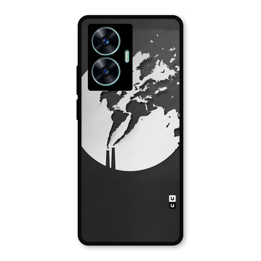 Disorted Design Black Metal Back Case for Realme Narzo N55