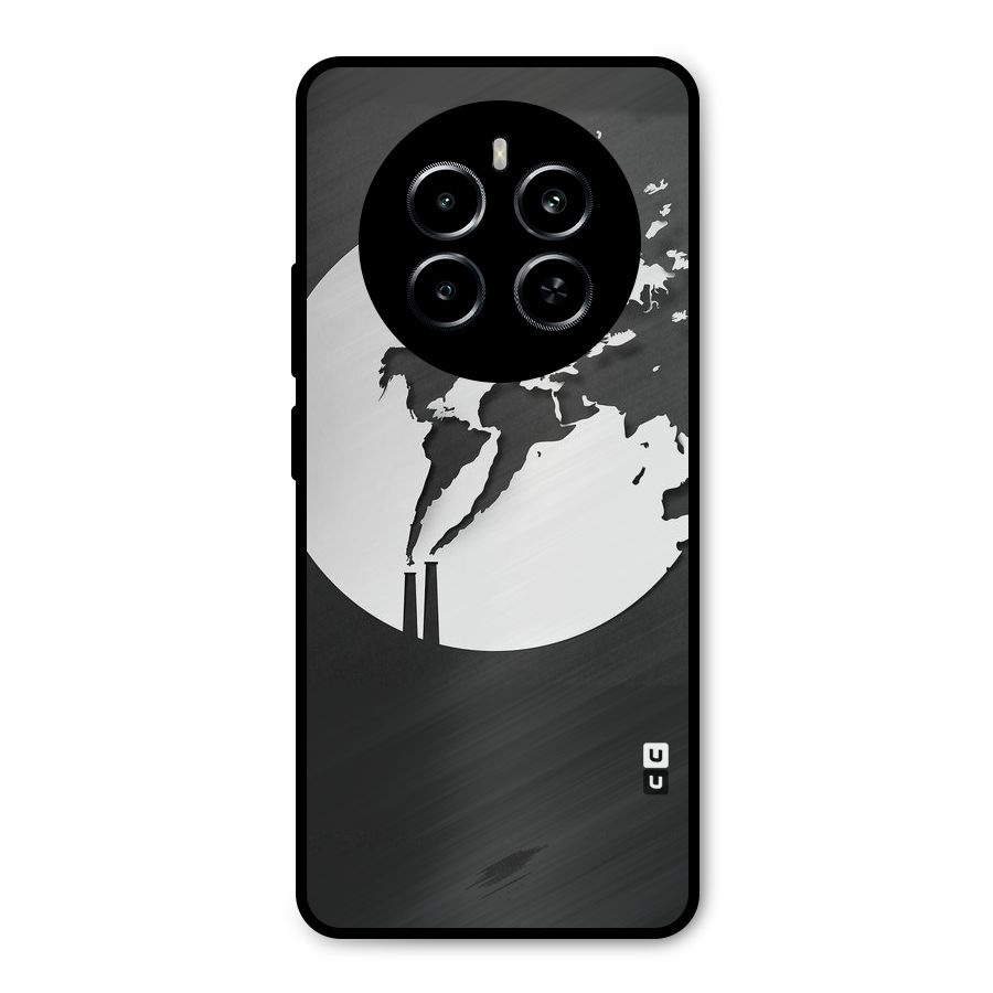Disorted Design Black Metal Back Case for Realme P1