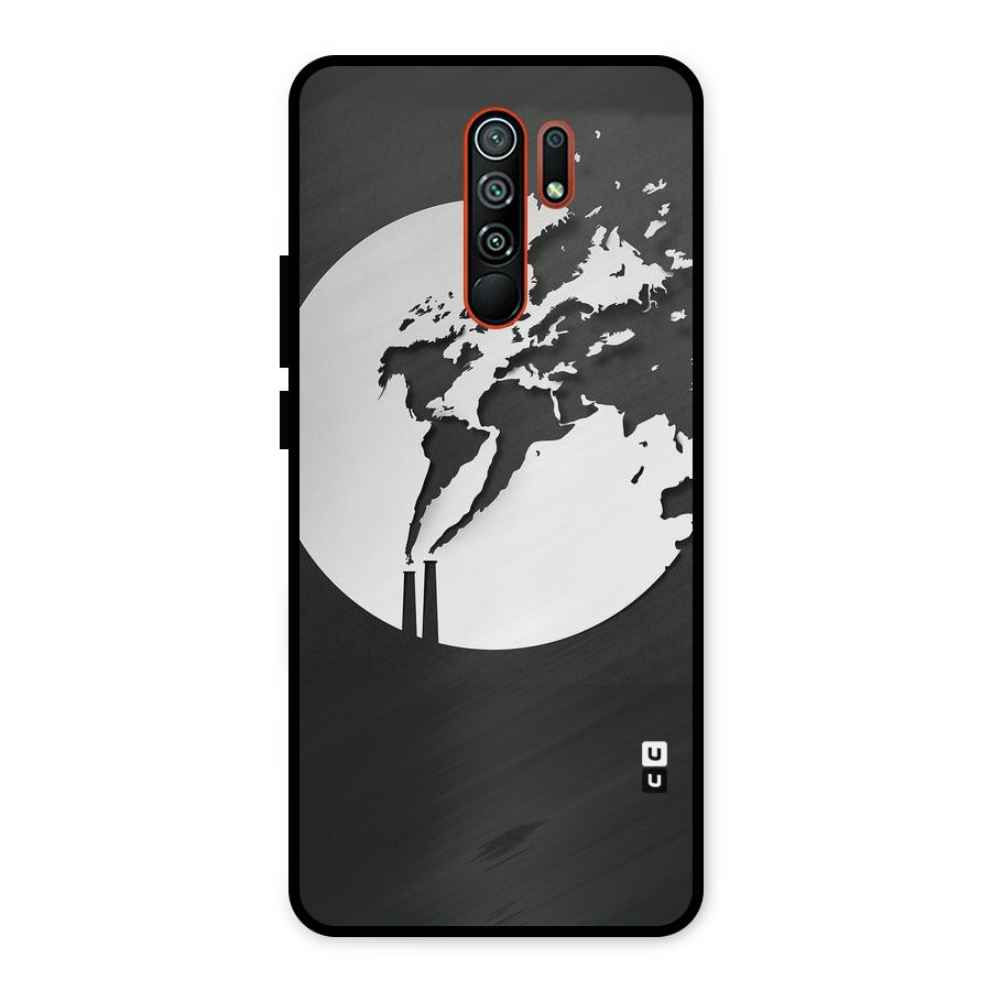 Disorted Design Black Metal Back Case for Redmi 9 Prime