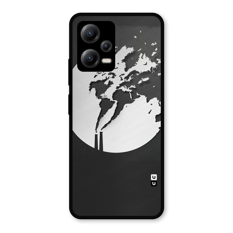 Disorted Design Black Metal Back Case for Redmi Note 12 5G