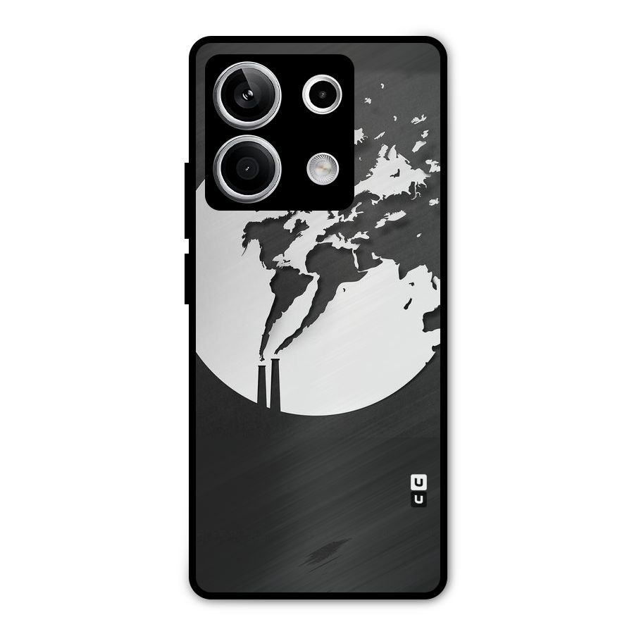 Disorted Design Black Metal Back Case for Redmi Note 13 5G