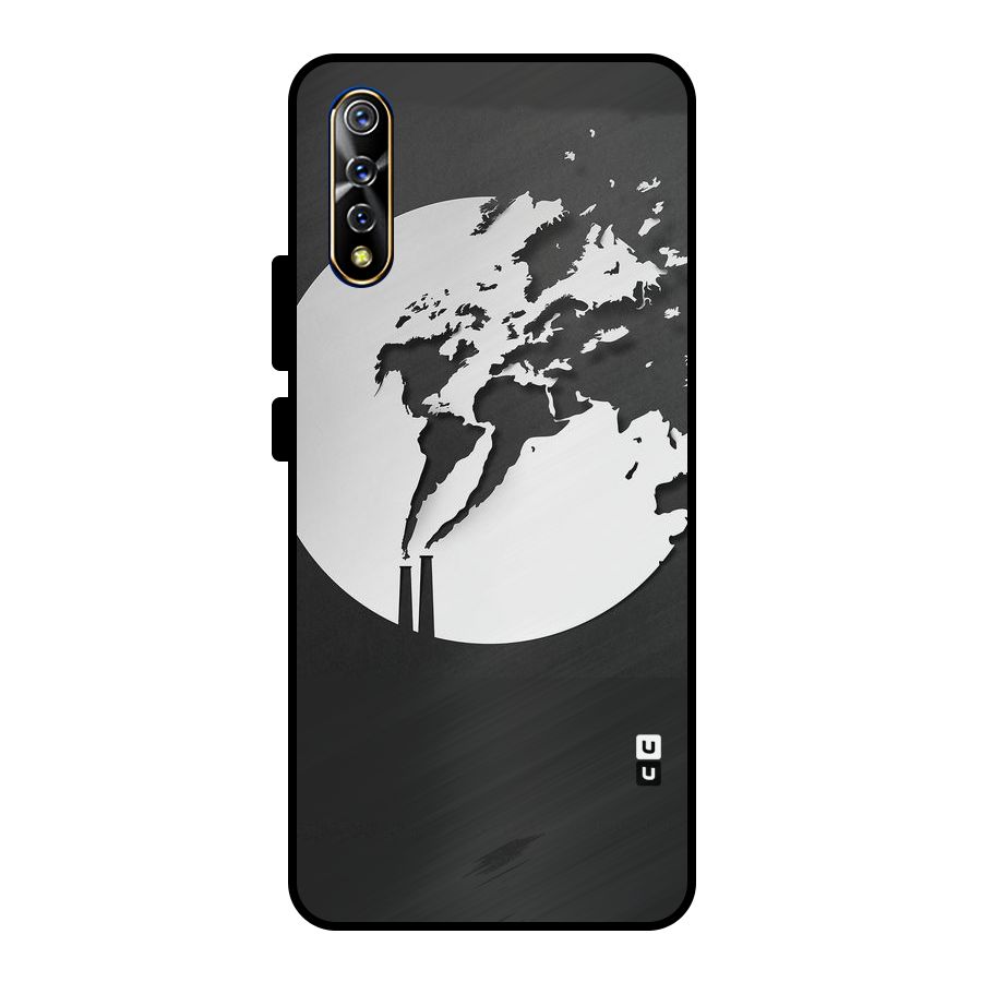 Disorted Design Black Metal Back Case for Vivo S1