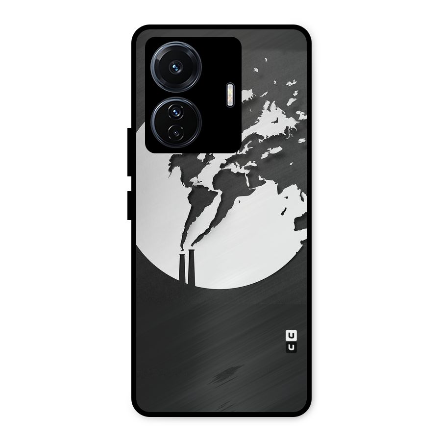Disorted Design Black Metal Back Case for Vivo T1 Pro