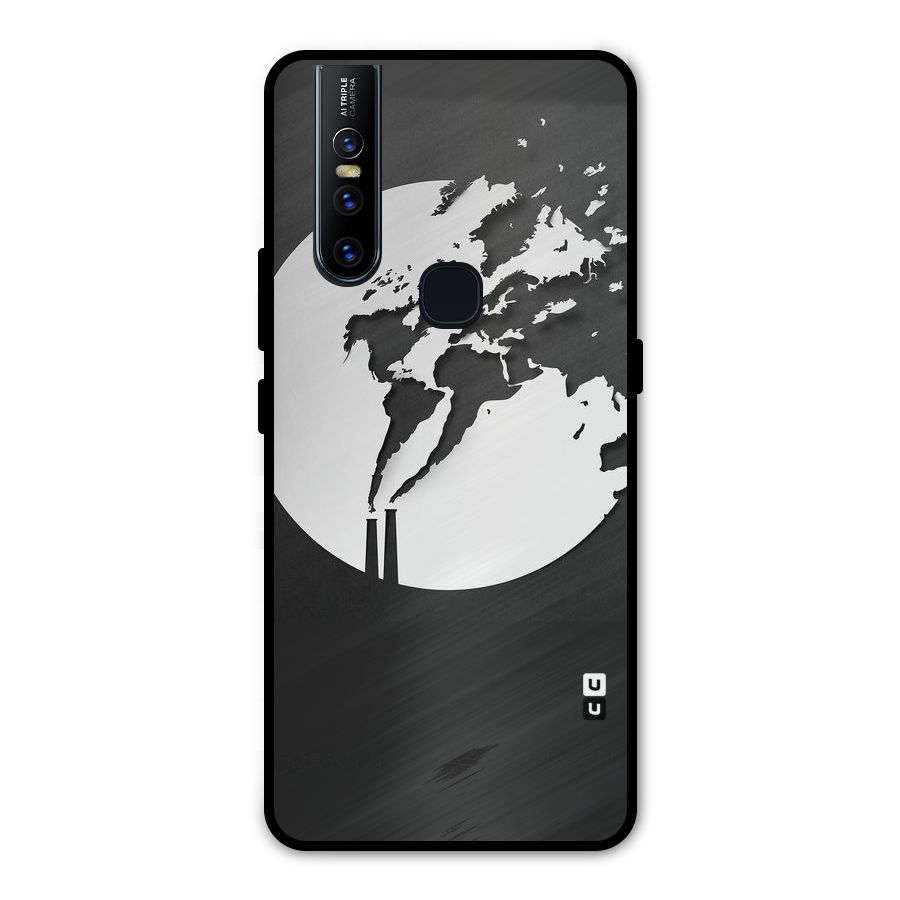 Disorted Design Black Metal Back Case for Vivo V15
