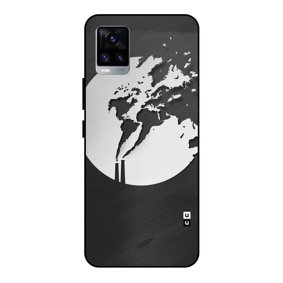 Disorted Design Black Metal Back Case for Vivo V20 2021