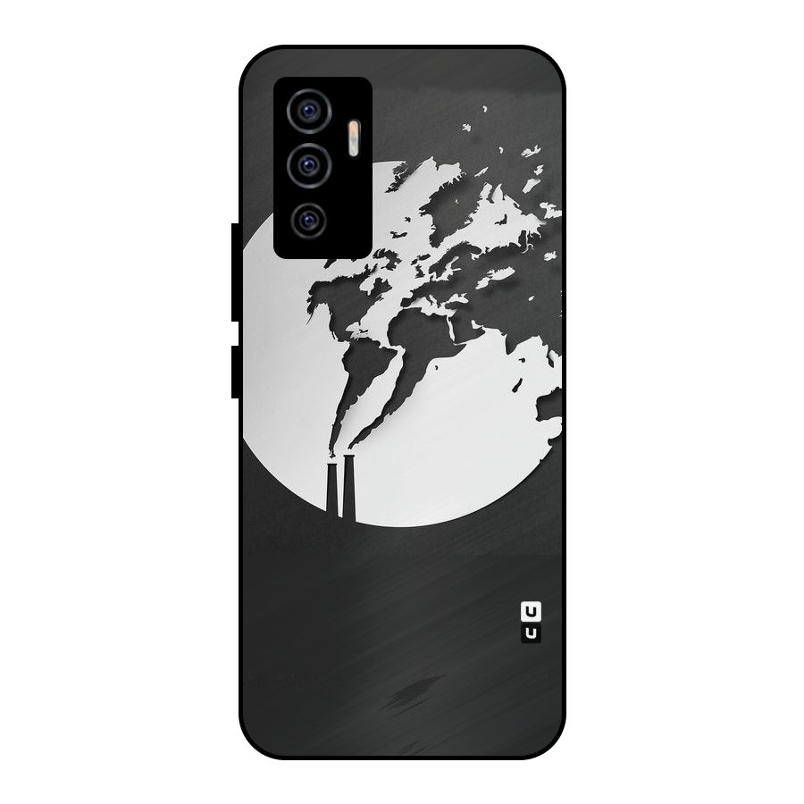 Disorted Design Black Metal Back Case for Vivo V23e