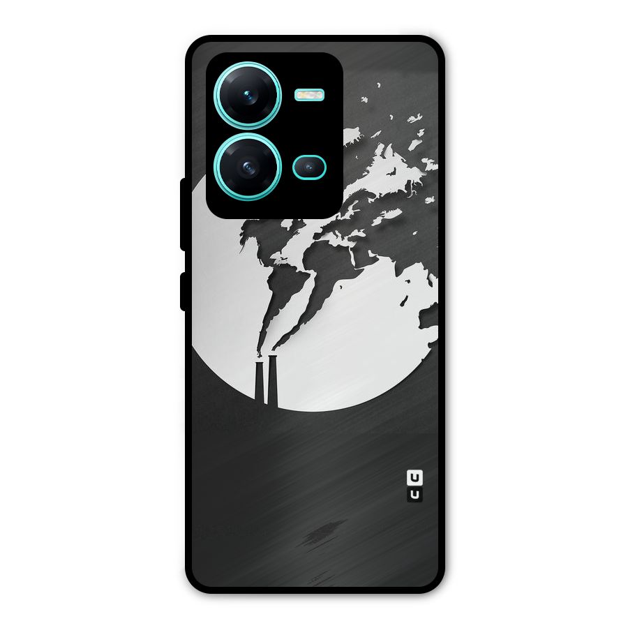 Disorted Design Black Metal Back Case for Vivo V25