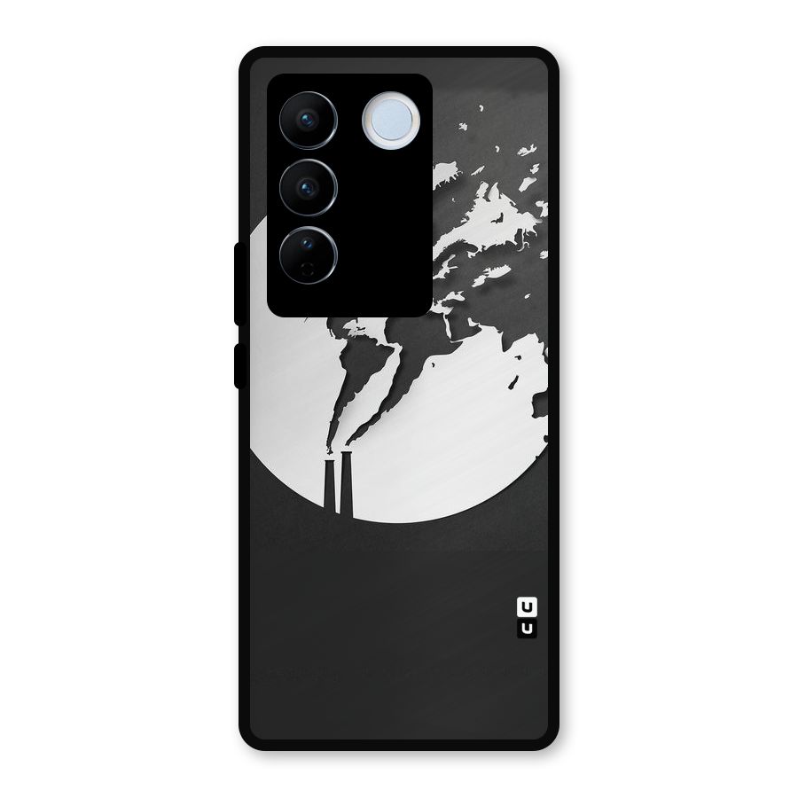Disorted Design Black Metal Back Case for Vivo V27 Pro