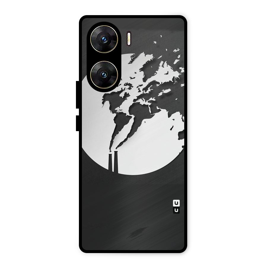 Disorted Design Black Metal Back Case for Vivo V29e