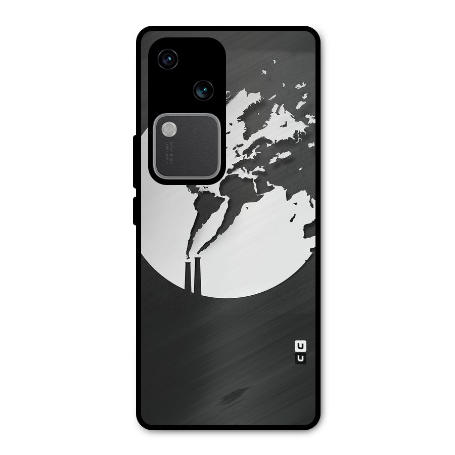 Disorted Design Black Metal Back Case for Vivo V30