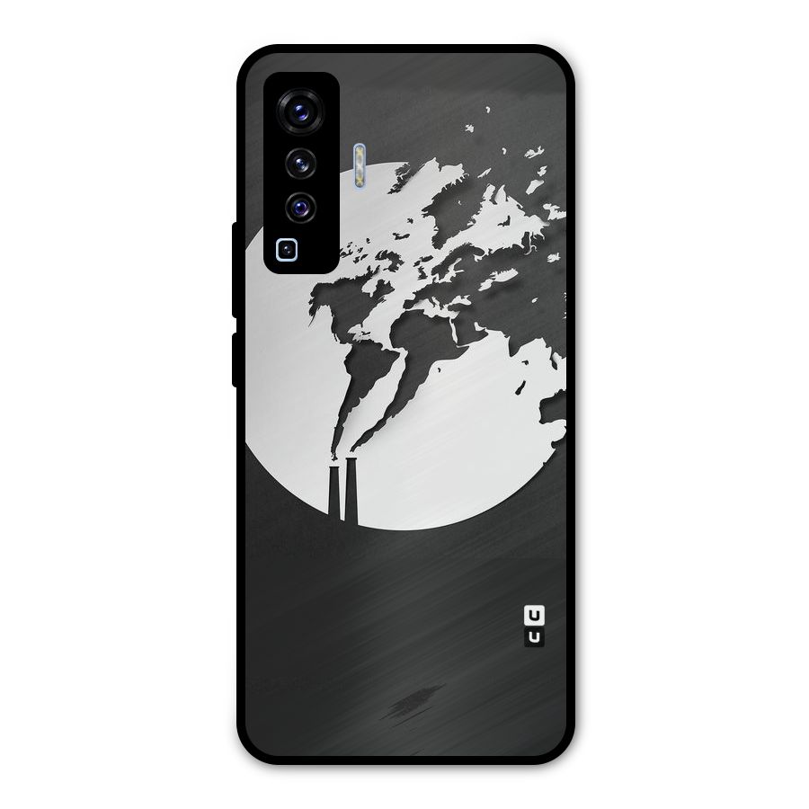 Disorted Design Black Metal Back Case for Vivo X50