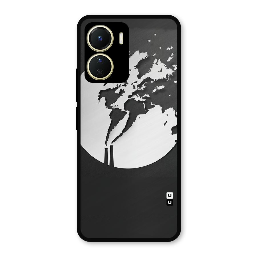 Disorted Design Black Metal Back Case for Vivo Y16